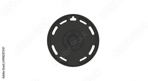 Black Round Plastic Object.