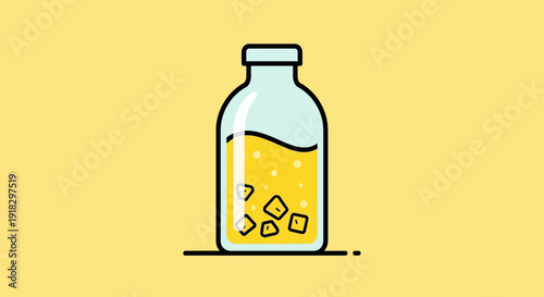 Bottle with Yellow Liquid.