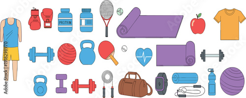 Butterfly frog insects plants and mushroom nature elements vector illustration isolated collection design set