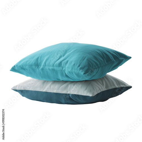 Wallpaper Mural Two pillows stacked on top of each other in blue and white colors isolated on transparent background Torontodigital.ca