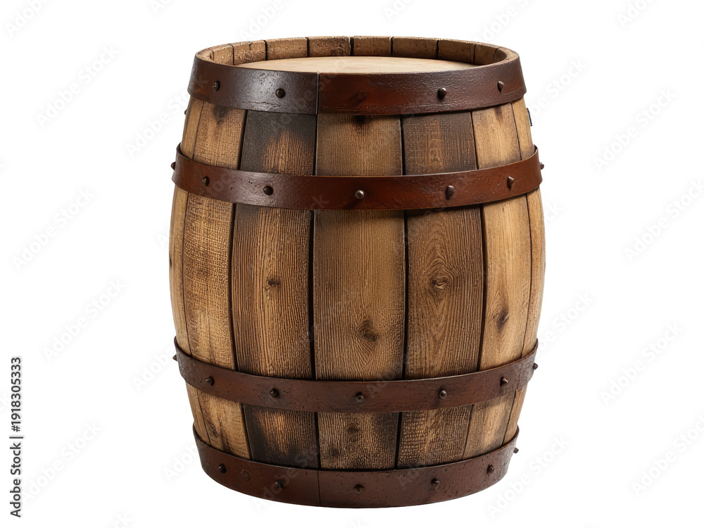 Obraz premium A wooden barrel sits atop a table, ready for use