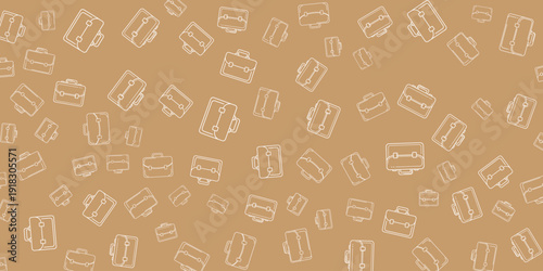 Illustration of coffee cups pattern on a beige background viewed from directly above