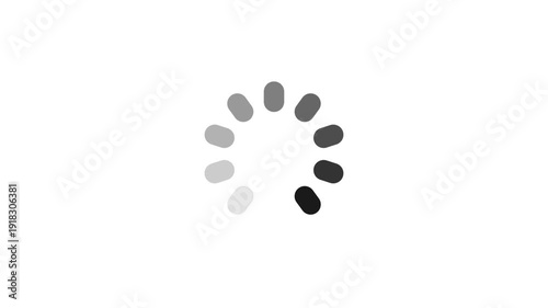 Minimalist loading spinner animation with thick grey bars on white background.