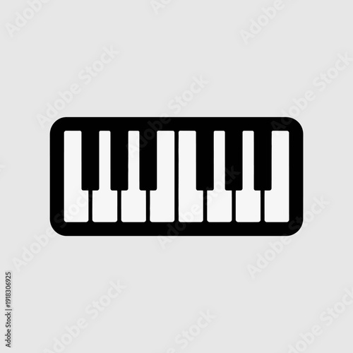 A minimalist icon of a piano keyboard