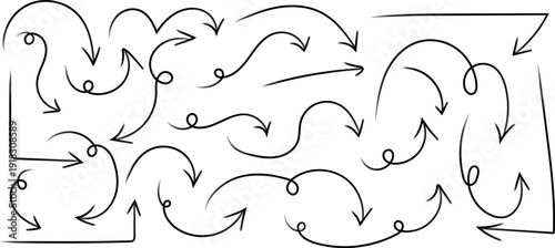 Intricate network of arrows and loops forming a complex flowchart or maze