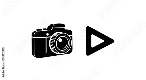 Black and white camera icon.
