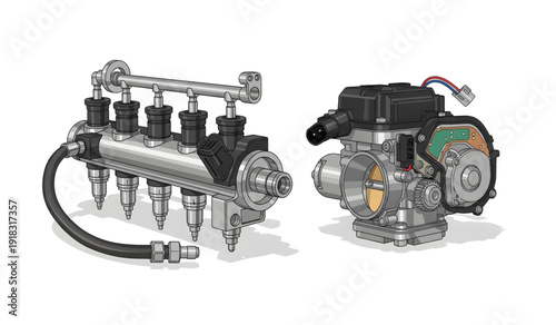 Hydraulic Pump and Valve Assembly Components.