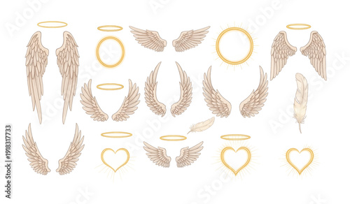 Angel Wings Halos and Hearts Collection.
