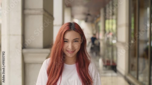 Wallpaper Mural Holiday concept of 4k Resolution. Caucasian woman walking in the city. hip hop teenage fashion. Torontodigital.ca