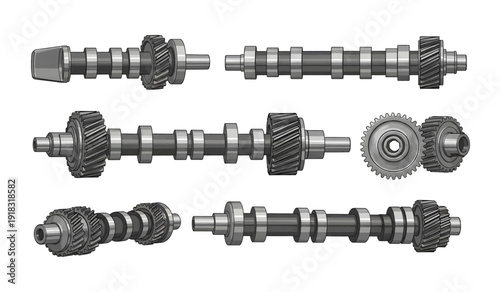Camshafts and Gears Mechanical Components.