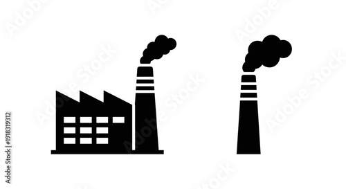 Industrial Factory with Smoking Chimneys.
