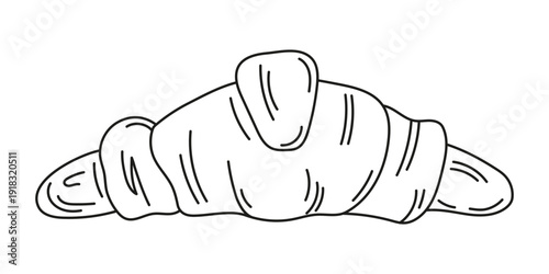 Sketch of croissant vector illustration