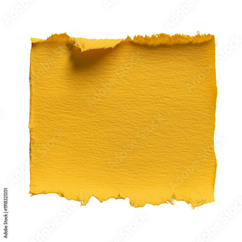 Wallpaper Mural A torn piece of yellow paper with rough edges on a for note or message isolated on transparent background Torontodigital.ca
