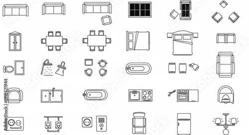 Architectural Drawings of Furniture and Fixtures.