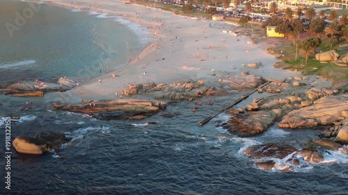 Aerial Drone View of Cape Town Beaches South Africa – Turquoise Ocean and Scenic Coastline