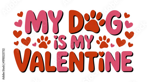 Colorful Valentine Day Text Design isolated on transparent background.