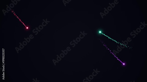 Abstract Light Trails in Dark Space, Dynamic Motion Graphics Background.