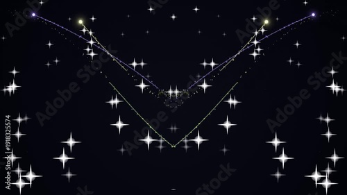 Abstract Dark Background with Twinkling Stars and Light Trails, Dynamic Glittering Particles, and Shimmering Effects.