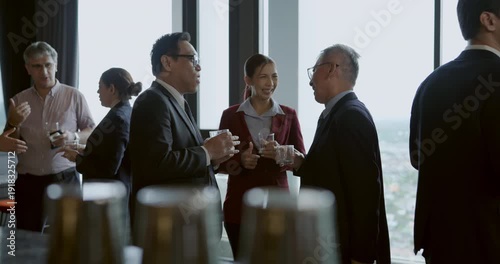 Wallpaper Mural Celebration concept of 4k Resolution. Businessmen are meeting and discussing work in a liquor store club. In the hotel banquet hall. Torontodigital.ca