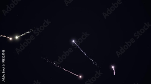 Abstract Light Trails in Dark Sky, Dynamic Motion Graphics Background.