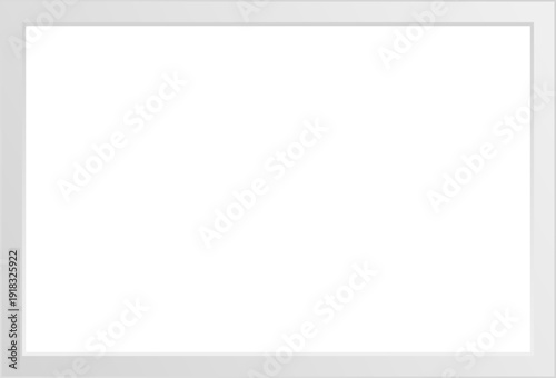Blank white frame in minimalist design exhibit.
