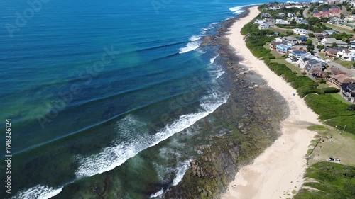 Aerial Drone View of Jeffreys Bay South Africa – Surf Beach and Scenic Coastline