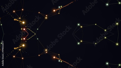 Abstract Glowing Particles Moving in a Dark Space Creating a Dynamic and Hypnotic Visual Experience.