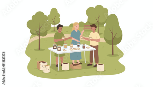 Outdoor picnic gathering with friends at a park for a relaxed day.