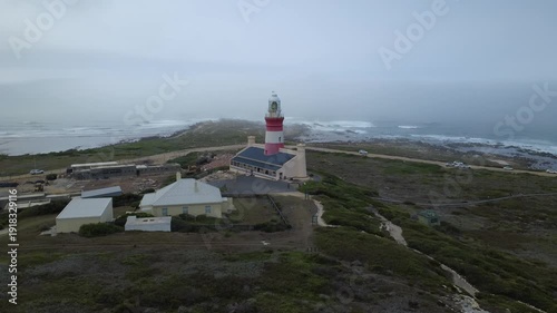 Aerial Drone View of Cape Agulhas South Africa – Rugged Coastline and Ocean Landscape