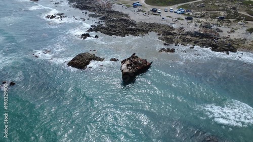 Aerial Drone View of Cape Agulhas South Africa – Rugged Coastline and Ocean Landscape