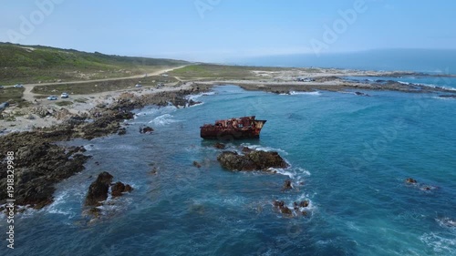 Aerial Drone View of Cape Agulhas South Africa – Rugged Coastline and Ocean Landscape