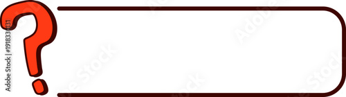 Red question mark on blank white background.