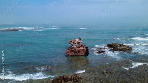 Aerial Drone View of Cape Agulhas South Africa – Rugged Coastline and Ocean Landscape
