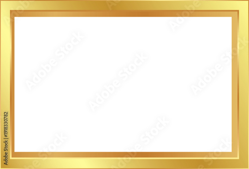 Elegant gold frame on simple white background.