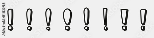 Black exclamation marks pattern on white background.