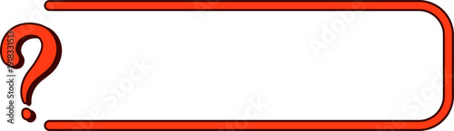 Blank sign with red question mark frame.