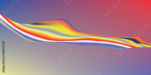 Elegant Abstract Wave Background in blue, red, yellow, and orange, Amazing Web Design Element or Digital Art Display. New esp vector