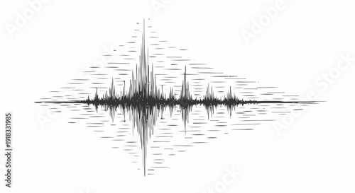 Sound Waveform Audio Signal Black Graph.