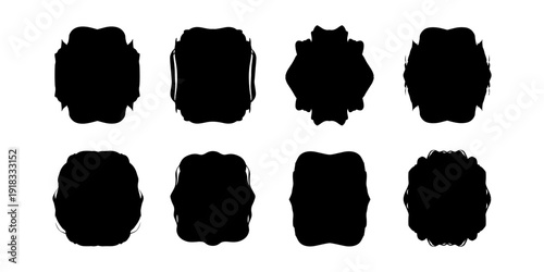 Silhouette collection of abstract shapes for creative design projects