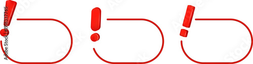 Creative red quote symbols with exclamation marks.