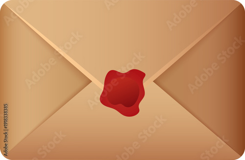 Vintage envelope with red wax seal icon.