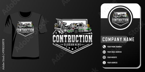 heavy equipment construction mining illustration