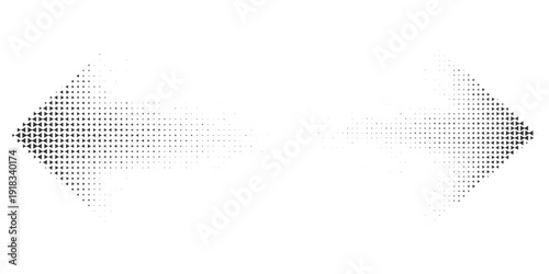 Tableau sur toile Abstract black triangular halftone arrow shapes, geometric dotted wave pattern f