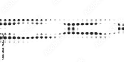 Abstract black halftone horizontal wave pattern background, dotted geometric flow across white backdrop, modern minimal technology data stream visualization design