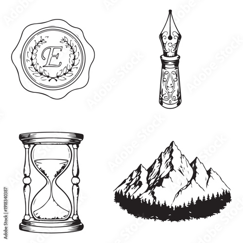vector illustration of hourglass