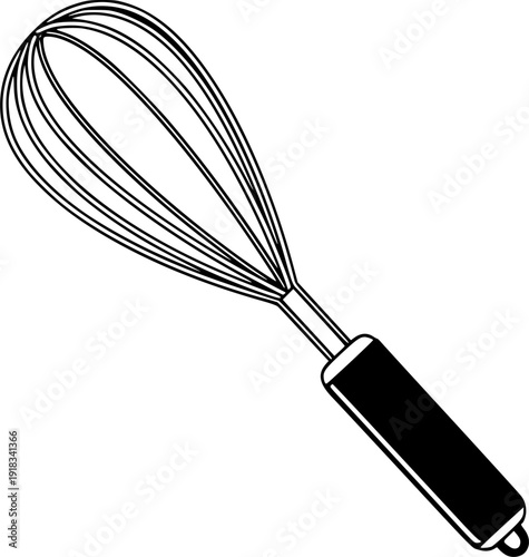 Balloon whisk for mixing and whisking flat vector icon for cooking apps and websites

