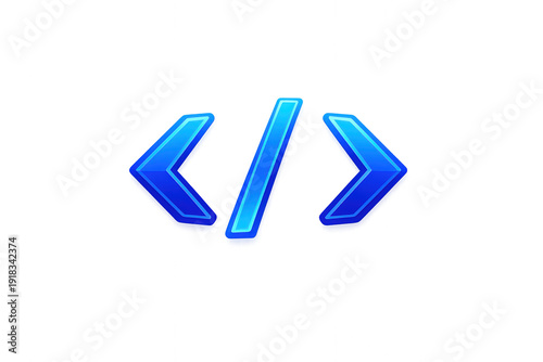 Blue coding icon creating program script with angle brackets, slash, and transparent background Free Download Blue coding icon creating program script with angle brackets, slash, and transparent background - GFXLoad