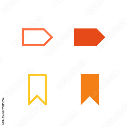 Free Download Flat Colored Tag and Bookmark Icon Set for Utility Interface - GFXLoad