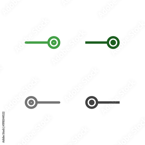 Flat Colored Toggle On and Toggle Off Icon Set for Settings and Control Interface