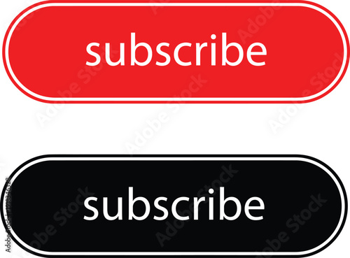 Subscribe buttons red and black for website call to action channel and account sign up